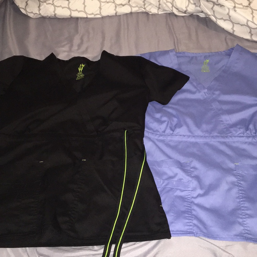 SOLD! Blue and black scrub tops
